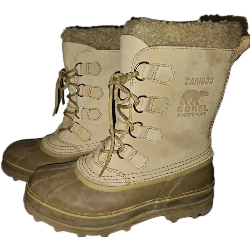Sorel Caribou Boots Tan Mens Size 10